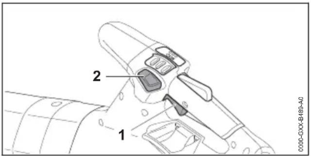 STIHL BGA 200 - Feststellgas aktivieren und deaktivieren - 1