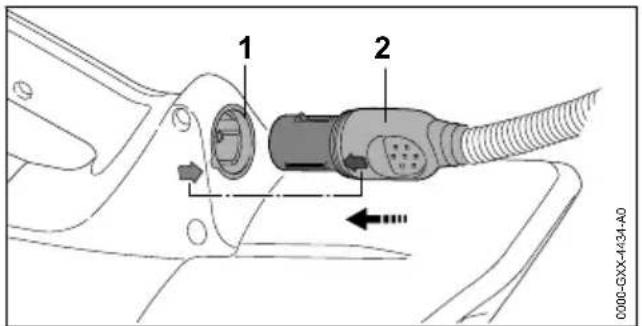 STIHL BGA 200 - Branchement de la fiche du cordon d'alimentation électrique - 1