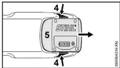 STIHL BGA 85 - wyjać akumulator - 1
