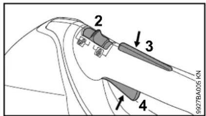 STIHL BGA 85 - Laitteen kytkeminen pälle - 2
