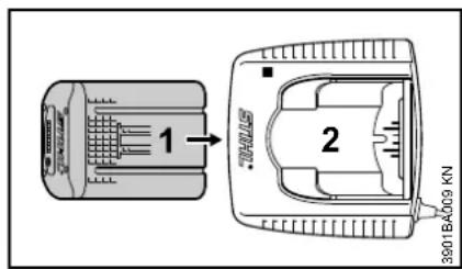 STIHL BGA 85 - Carregar a bateria - 1