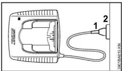 STIHL BGA 85 - Collegamento elettrico del carica-batteria - 1