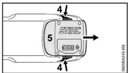 STIHL BGA 85 - Akun irrottaminen - 1