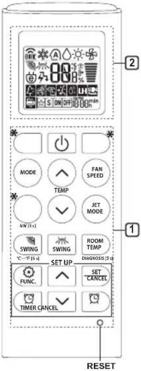LG AC24BT - Skrócona instrukcja obsługi sterownika bezprzewodowego (pilota) - 1