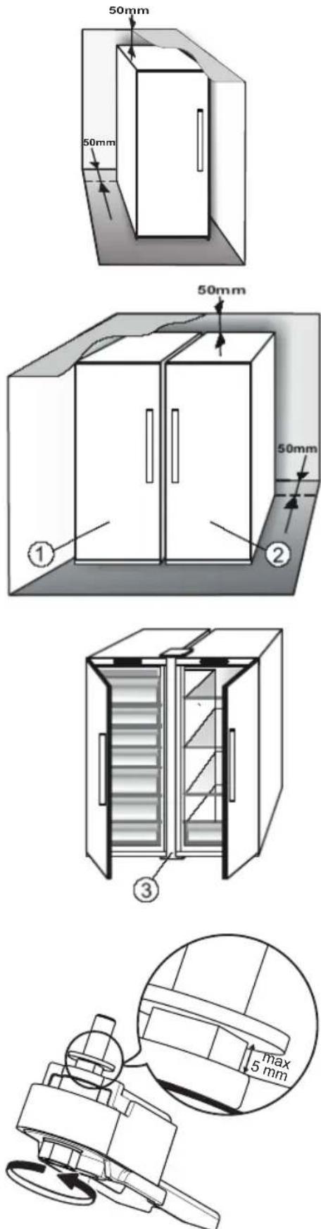 HOTPOINT UH6F1CW1 - 1.3.AJUSTER LES PORTES (SELON LE MODELE) - 1