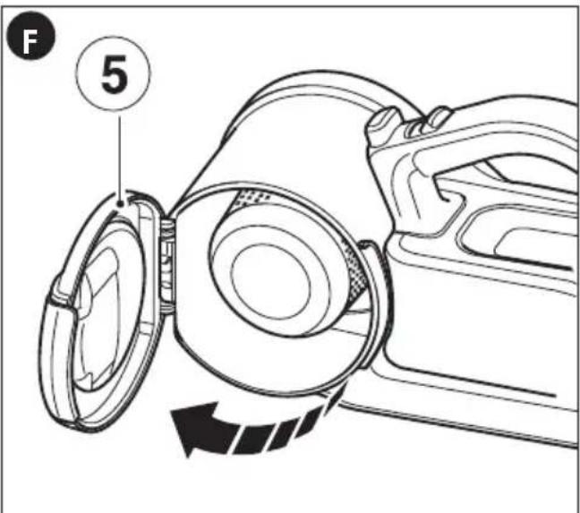 BLACK & DECKER PHV1410 - Nettoyage du collecteur de poussière et des filtrés (fig. F - K) - 1