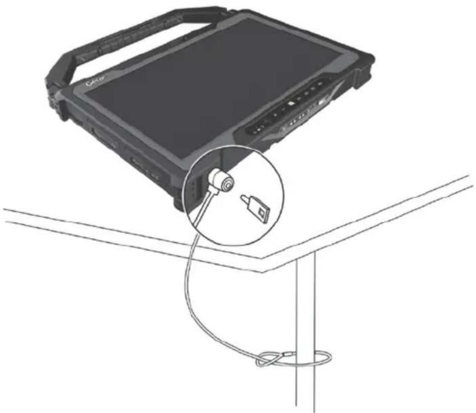 Getac A140 - Utiliser le câble de verrouillage - 1