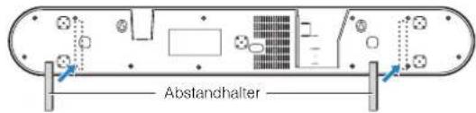 YAMAHA ESB1080 - Bringen Sie die Montageschablone (mitgeliefert) an einer Wand an, und markieren Sie die Schraubenlocher. - 3