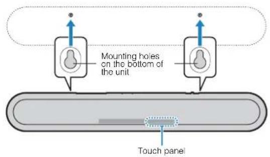 YAMAHA ESB1080 - Attach the mounting template (supplied) on a wall and mark for the screw holes. - 4