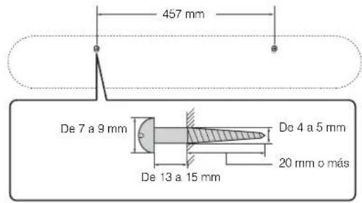 YAMAHA ESB1080 - Coloque la plantilla de montaje (incluida) sobre una pared ymarca los orificios de los tornillos. - 2