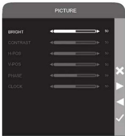 SHARP LLB270 - Press button 2 or 3 to select BRIGHT and press button 4. - 1