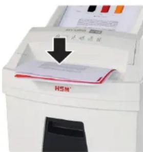 HSM Securio AF100c - Vstavljanje papirja neosredno v dovajalno odprtino - 1