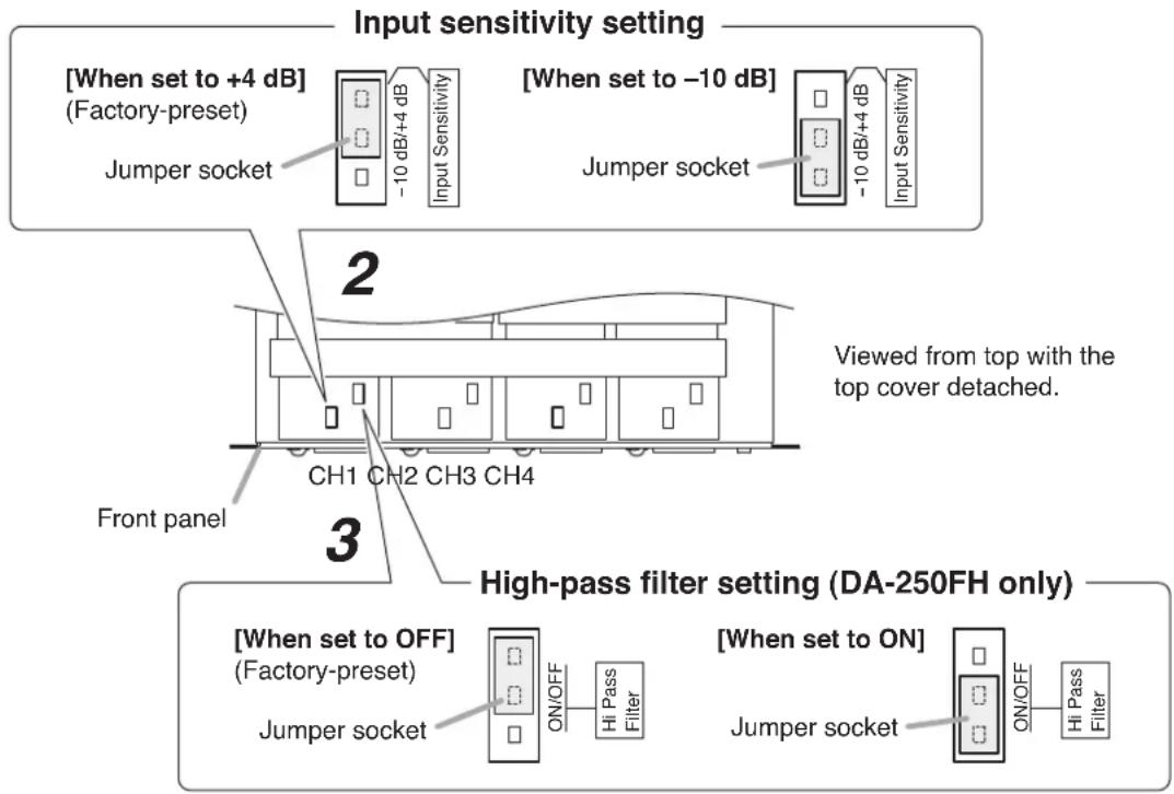 TOA DA250FH - When a bridge connection is made; - 1