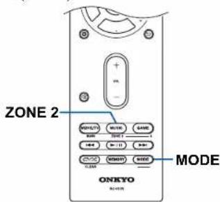 ONKYO TXRZ630 - Changer le mode de la télécommande (ZONE 2) - 3