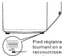 RCA RPW250 - Ajustez le pied régiable pour placer la machine à laver - 1