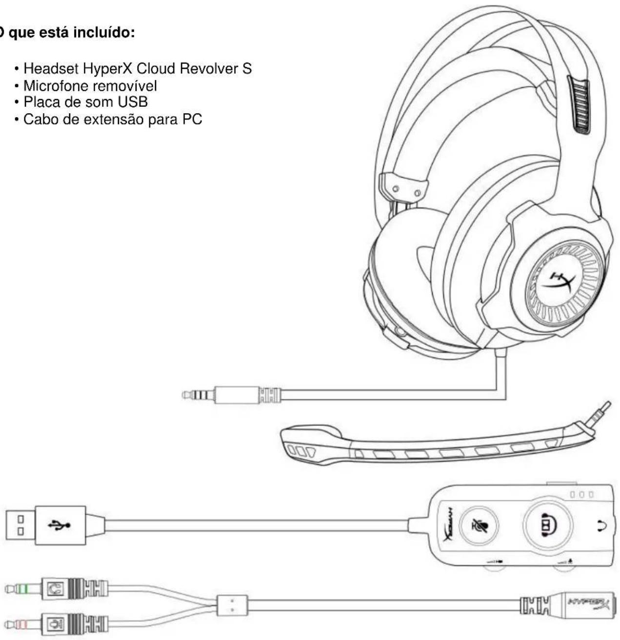 KINGSTON HyperX Cloud Revolver S - O que está incluído: - 1
