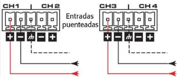 CH1 CH2 Entradas puenteadas CH3 CH4