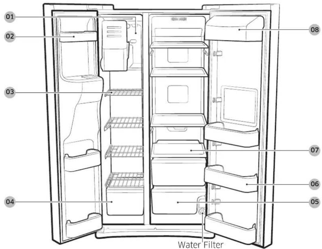 SAMSUNG RS25J500DWW - Storing food - 1