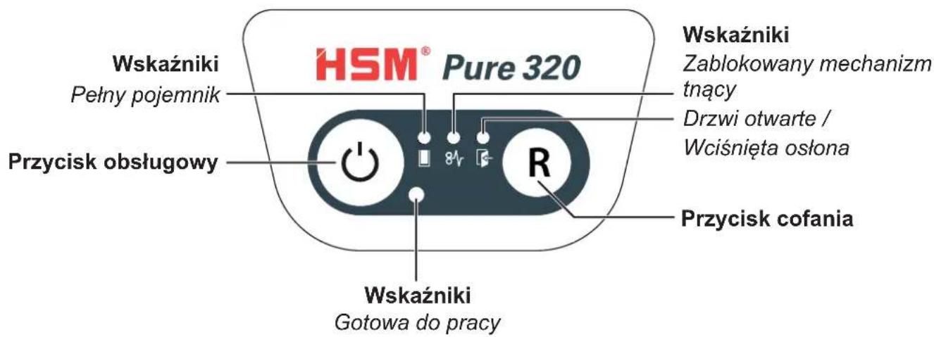 HSM Pure 320c - Elementy obsługi i sygnalizacji - 1