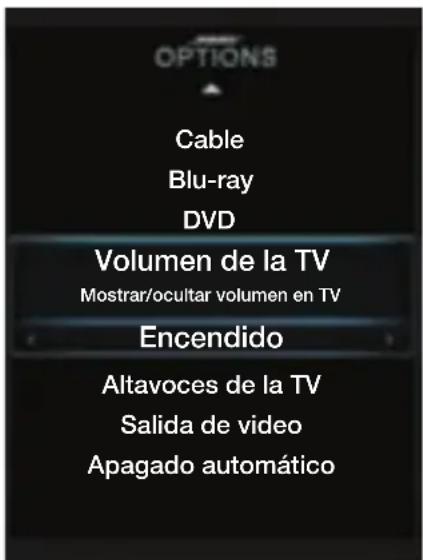 BOSE Lifestyle SoundTouch 525 - Uso del menu OPCIONES delsystema - 1