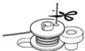 BROTHER LS2000 - Trim the excess thread above the bobbin. - 1