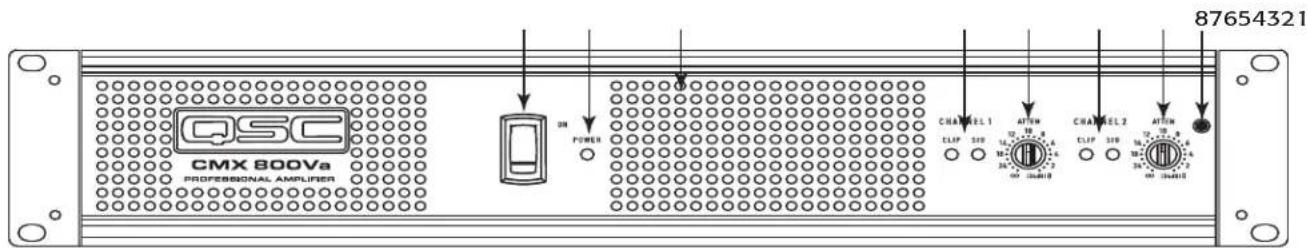 QSC CMX 500VA - Front Panel - 1