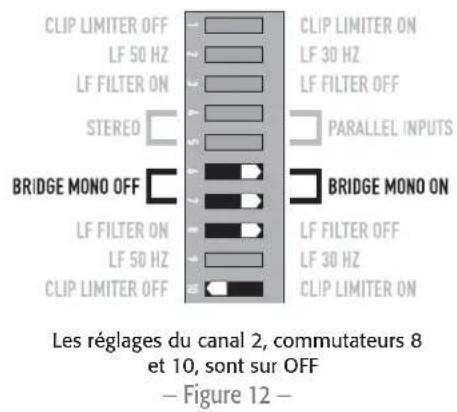 QSC CMX 2000Va - Précautions liées au mode BRIDGE MONO - 2