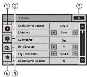 PIONEER AVHX3600BHS - Menuoperations Touchpanelkeys - 1