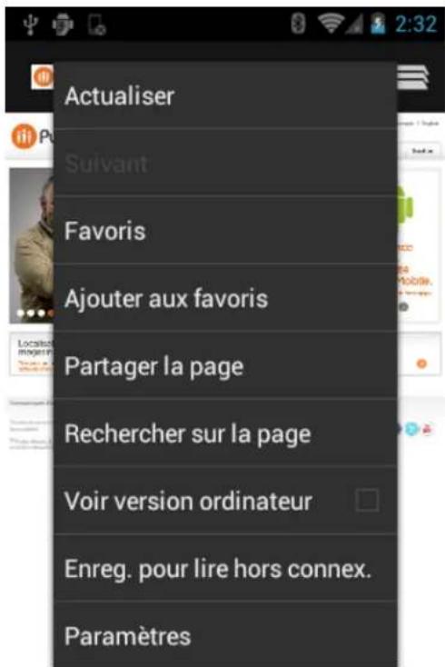 KYOCERA Rise C5155 - Ouvrir le menu du navigateur - 1