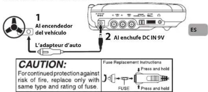 RCA DRC99373E - Uso del adaptador para vehículo - 1