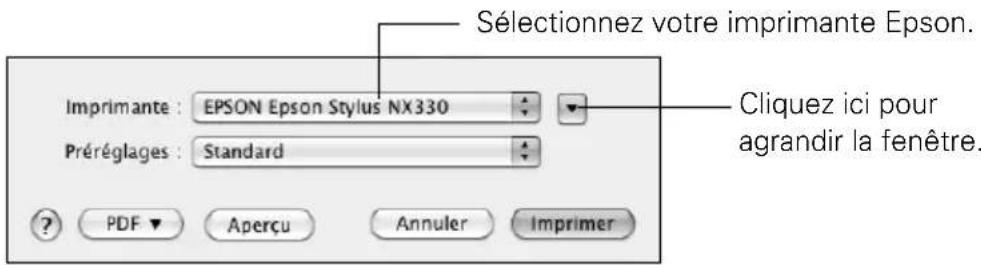 EPSON Stylus NX330 - Impression avec un Mac - 1