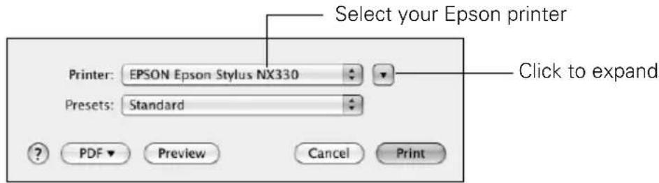 EPSON Stylus NX330 - Printing With a Mac - 1