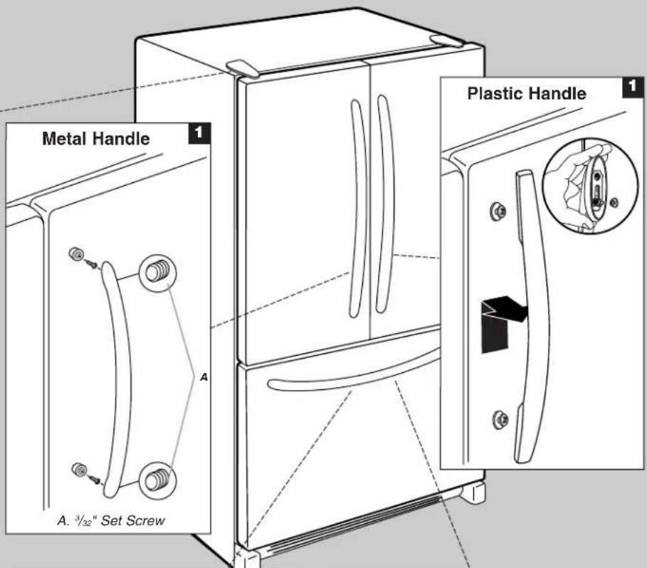 Metal Handle A. 3/32" Set Screw Plastic Handle