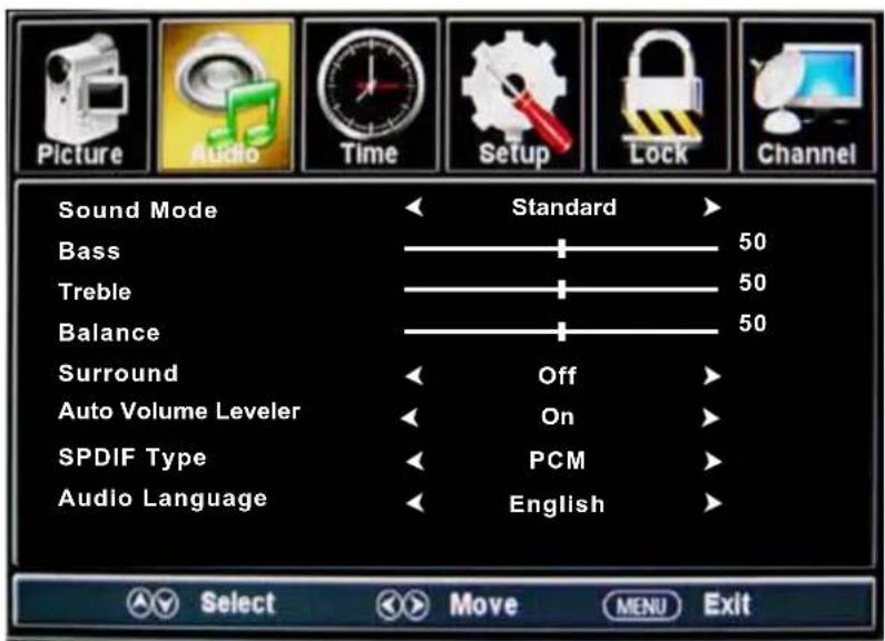 HAIER LE42B1380 - Menu Audio - 1