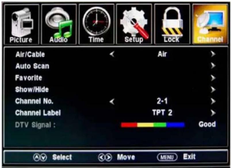 HAIER LE42B1380 - Channel menu - 1
