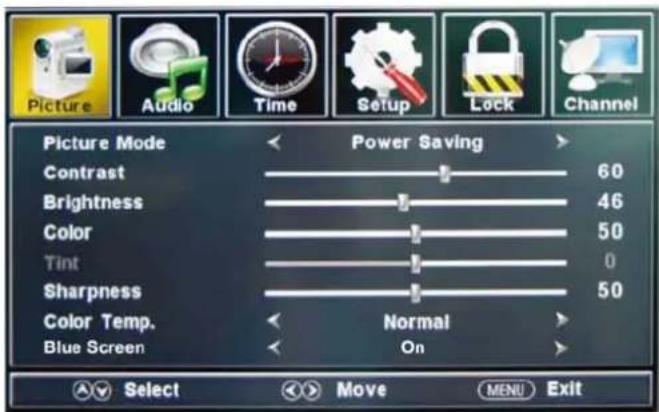 HAIER LE42B1380 - Picture menu - 1