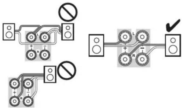 ONKYO HTS5400 - Precauciones para la conexión de los altavoces - 2
