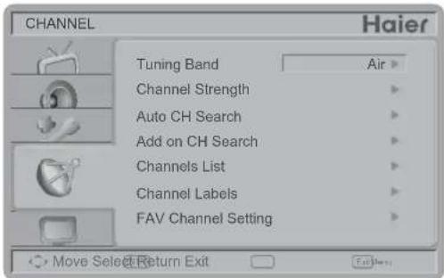 HAIER L26C1120 - CHANNEL MENU (CANAUX MENU) - 1