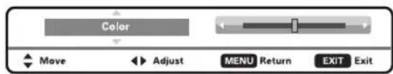 Color Move Adjust MENU Return EXIT Exit