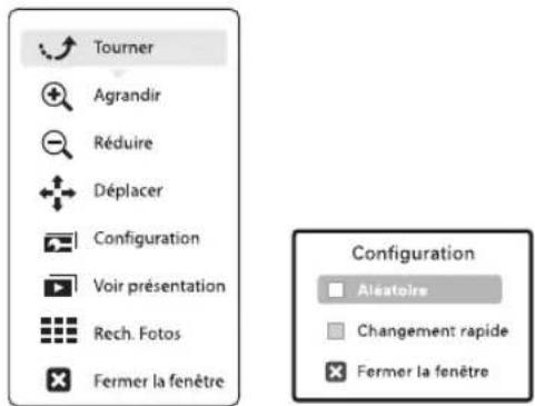 Tourner Agrandir Réduire Déplacer Configuration Voir présentation Rech. Fotos Fermer la fenêtre Configuration Alsatoire Changement rapide Fermer la fenêtre