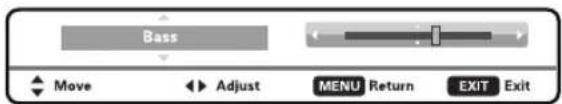 Bass Move Adjust MENU Return EXIT Exit