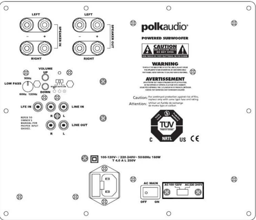 POLK DSW PRO 400 - Chave Standby/Auto/On (Prontidão/Automática/Ligado) - 2