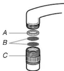 MAYTAG MDB6769AWW - Raccordement de l'adaptateur pour robinet aux robinets avec filetage externe - 1