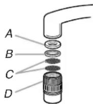 MAYTAG MDB6769AWW - Raccordement de l'adaptateur pour robinet aux robinets avec filetage interne - 1