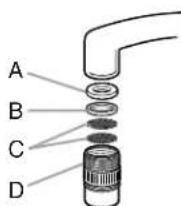 MAYTAG MDB6769AWW - Connecting the faucet adapter to faucets with internal threads - 1