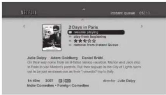 PIONEER Elite BDP33FD - Playing back content in the Instant Queue on your TV - 2