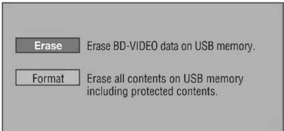 PIONEER Elite BDP33FD - Press ↑/↓, select "Erase" or "Format", then press ENTER. - 1