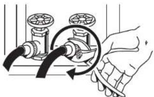 MAYTAG Bravos MTW6300TQ - Connect the inlet hoses to the water faucets - 1