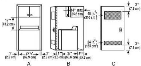 MAYTAG Bravos MTW6300TQ - Installation spacing for recessed area and closet installations - 1