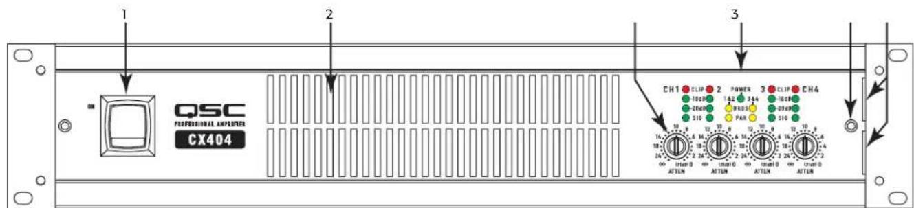 QSC CX404 - Panel frontal - 1